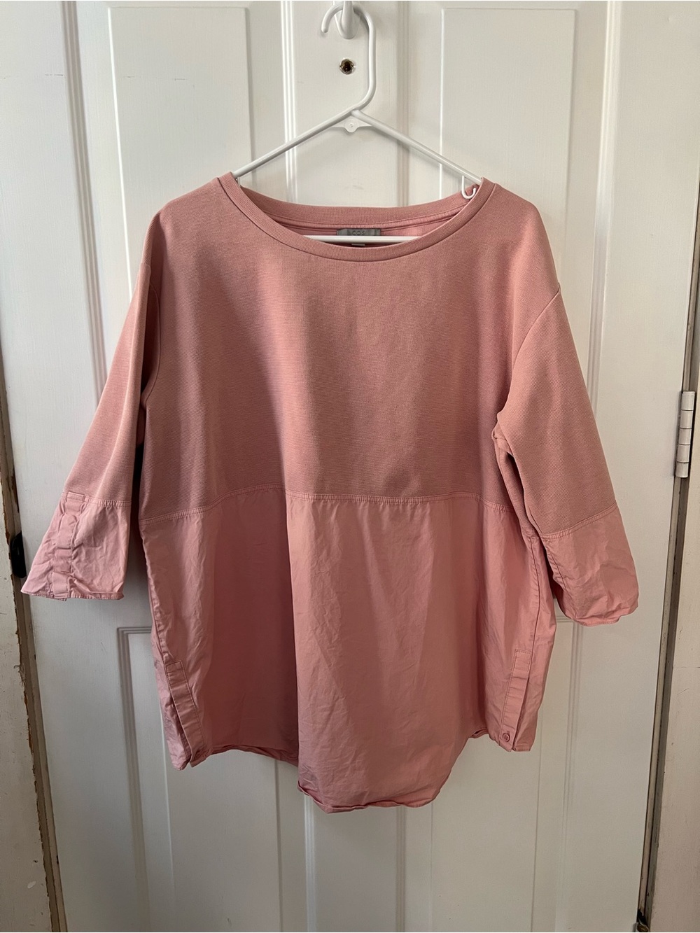 COS Blush Pink Mixed-Fabric Tunic Top